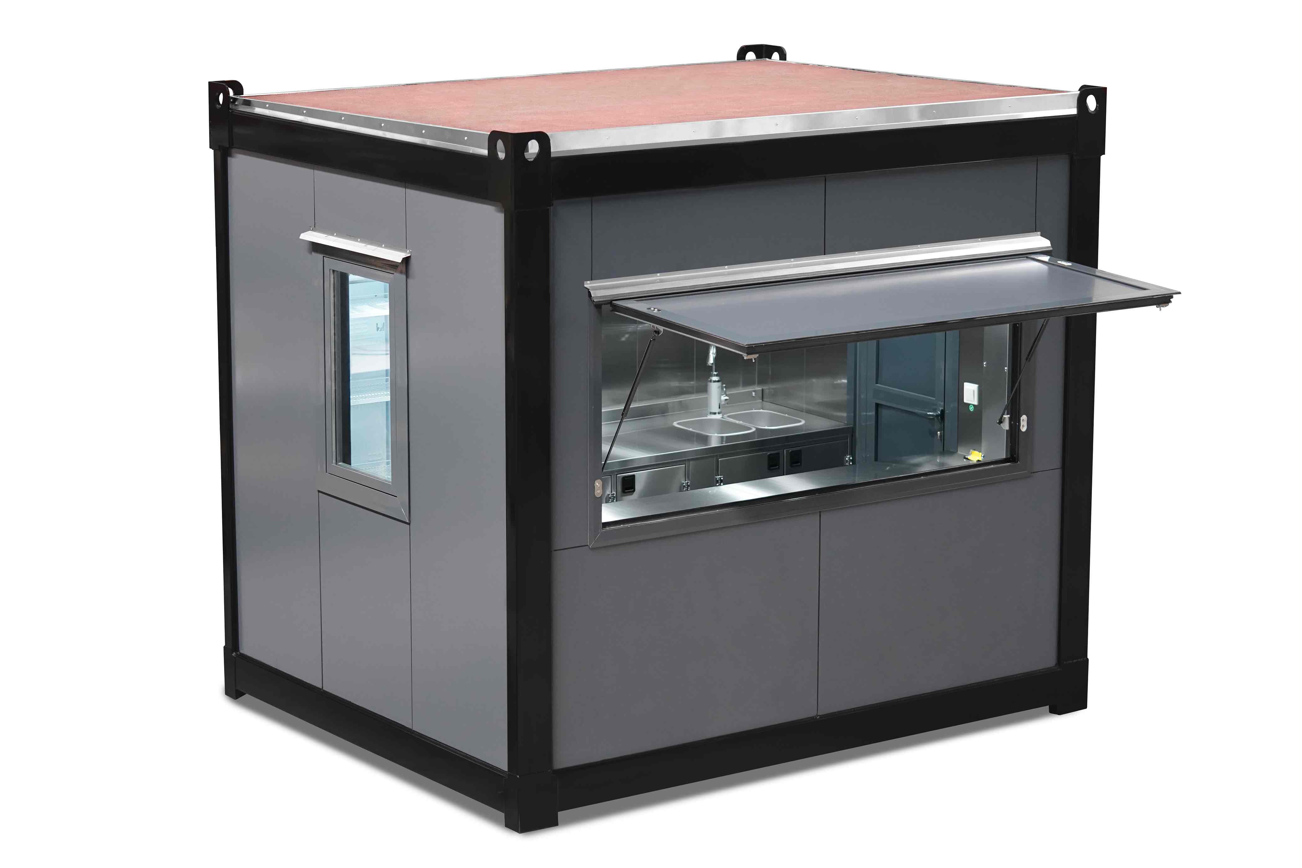 Conteneur Aménagé Cuisine Mobile 10′ Demi-Couvercle